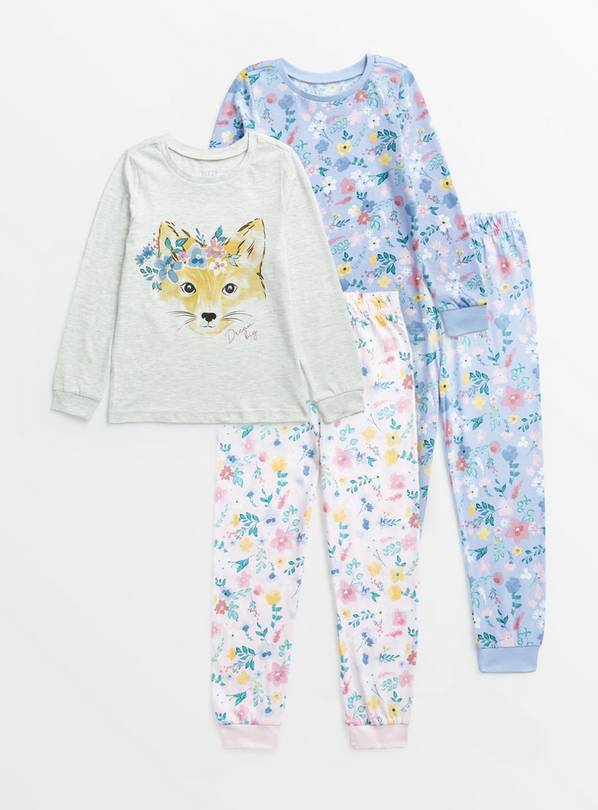 Fox & Floral Print Snuggle Fit Pyjamas 2 Pack 1.5-2 years